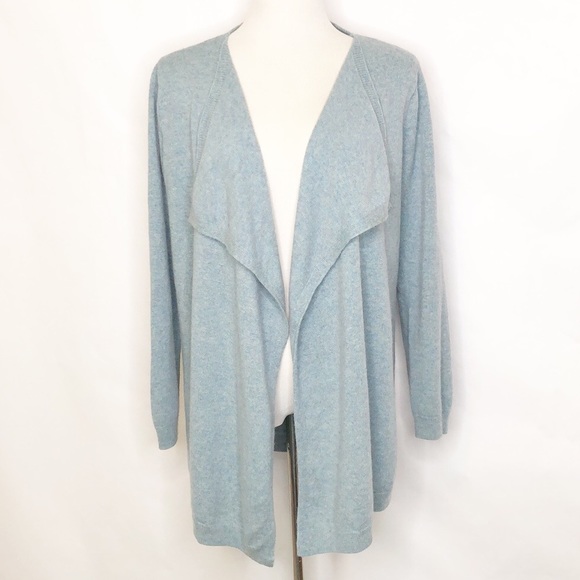 WoolOver Sweaters - WoolOvers Merino Wool & Cashmere Blend Open Front Cardigan (L)